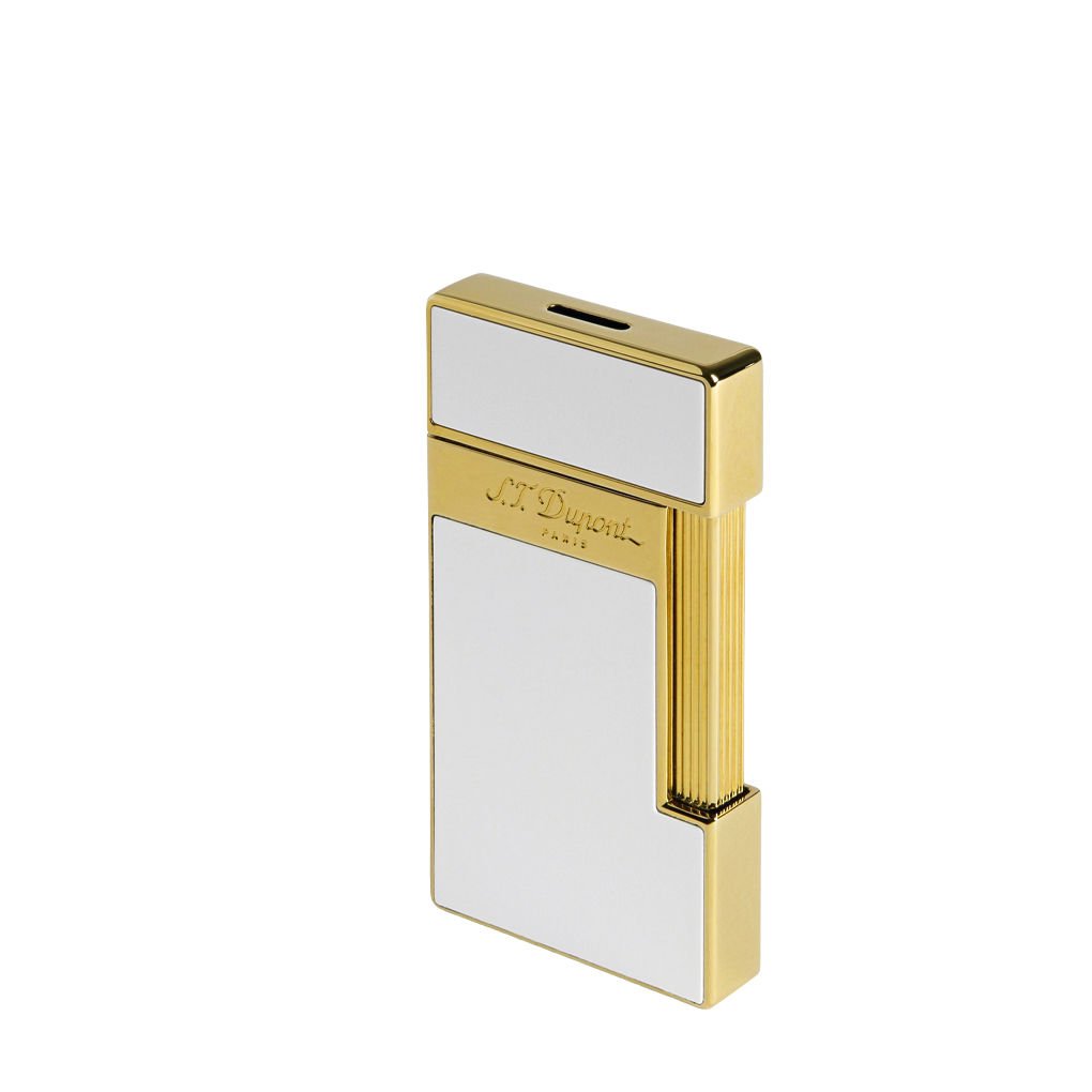 028004 St Dupont Slimmy Shiny White Lacquer Çakmak