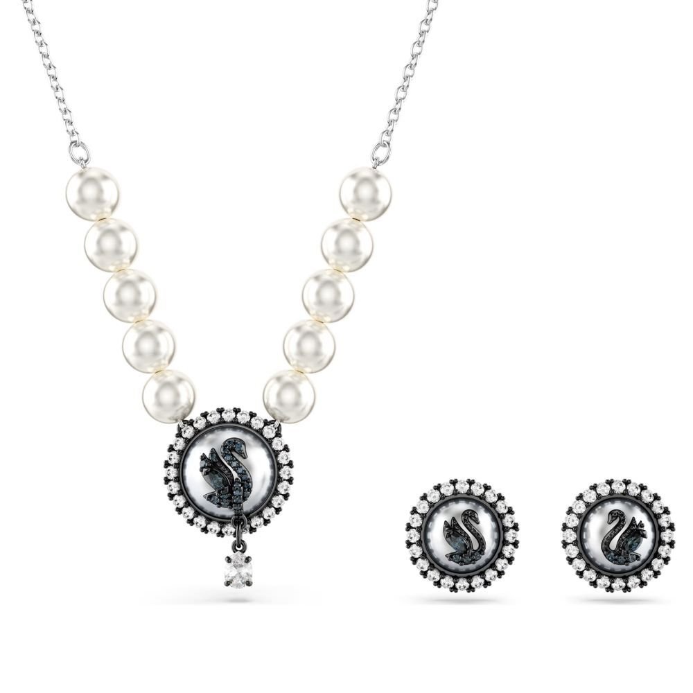 5680875 Swarovski Set Swan:Set Prl Gry/Rhs 5680875