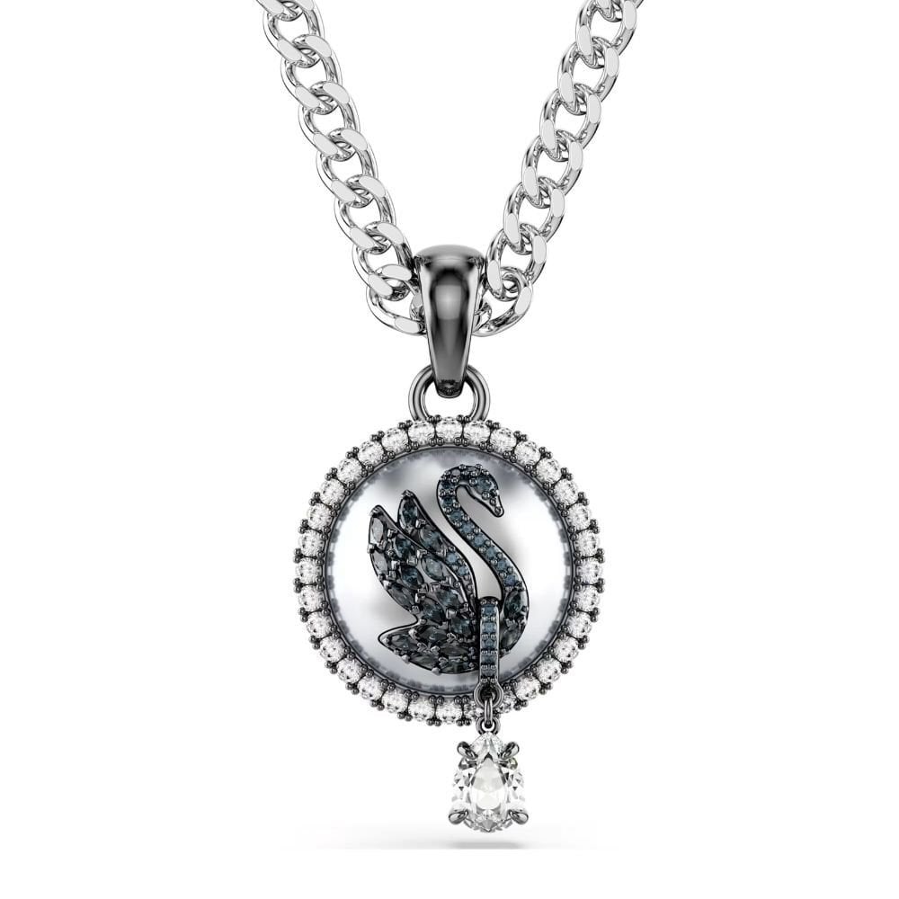 5680868 Swarovski Kolye Swan:Pend Prl Gry/Rhs 5680868