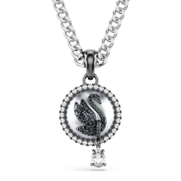 5680868 Swarovski Kolye Swan:Pend Prl Gry/Rhs 5680868