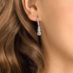 5416155 Swarovski Küpe Attract Trilogy:Pe Rnd Czwh/Rhs