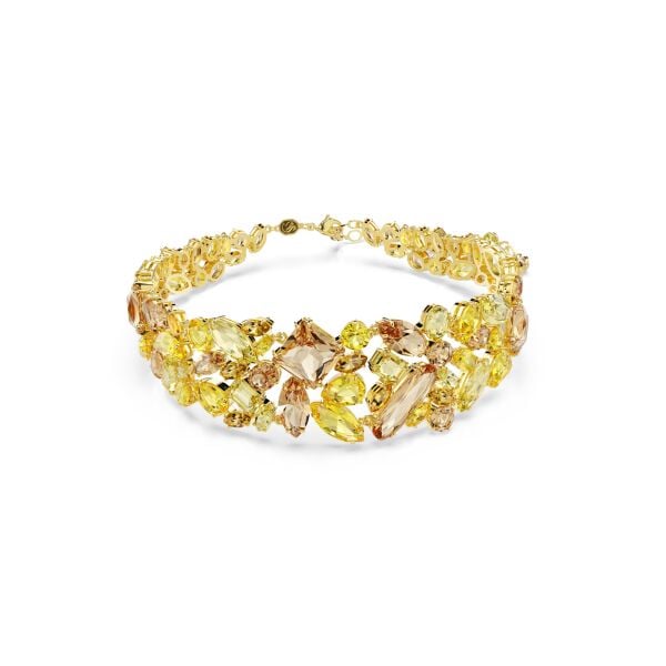 5708713 Gema Choker, Mixed Cuts, Yellow, Gold-Tone Plated