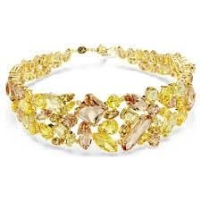 5708713 Gema Choker, Mixed Cuts, Yellow, Gold-Tone Plated