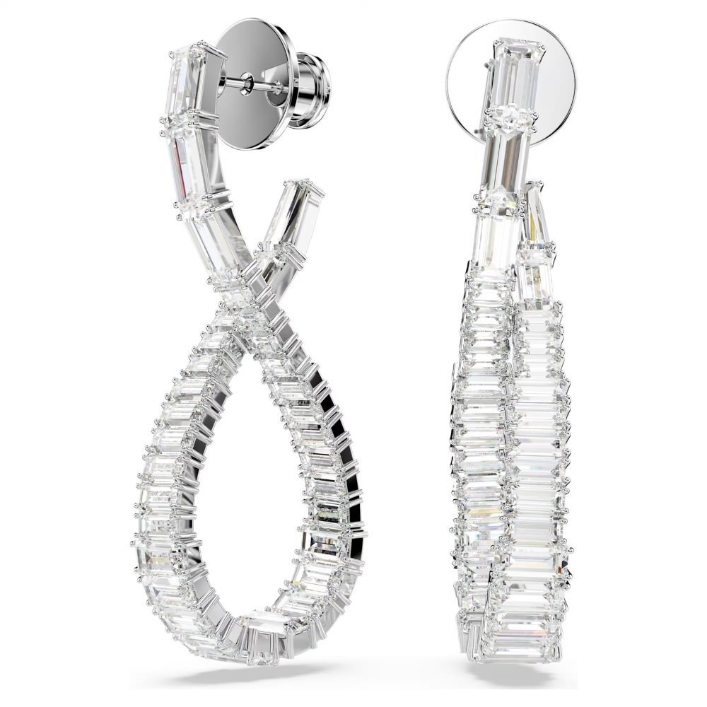 5677628 Swarovski Küpe Hyperbola:Pe Hoop L Twıst Whıte/Rhs 5677628
