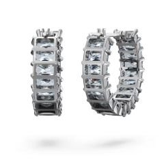 5658650 Swarovski Küpe Matrix:Pe Mn Hoop Baguette Earrings Ocean Grey Gry/Rus