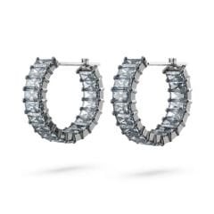 5658650 Swarovski Küpe Matrix:Pe Mn Hoop Baguette Earrings Ocean Grey Gry/Rus