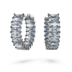 5658650 Swarovski Küpe Matrix:Pe Mn Hoop Baguette Earrings Ocean Grey Gry/Rus