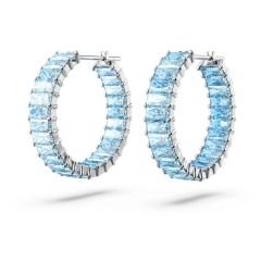5659037 Swarovski Küpe Matrix:Pe Hoop Baguette Earrings Acqua Blu/Rhs