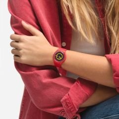 SO28R702 Swatch Concentric Red Bayan Kol Saati
