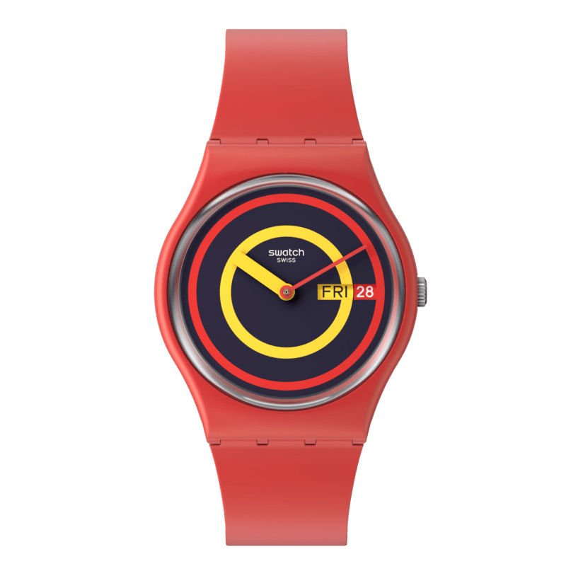 SO28R702 Swatch Concentric Red Bayan Kol Saati