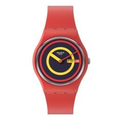 SO28R702 Swatch Concentric Red Bayan Kol Saati