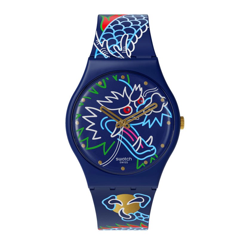 SO28Z125 Swatch Dragon In Waves Bayan Kol Saati
