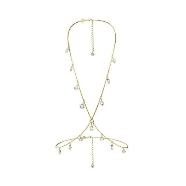 5670555 Swarovski Kolye Dextera body chain, Mixed cuts, White, Gold-tone plated 5670555