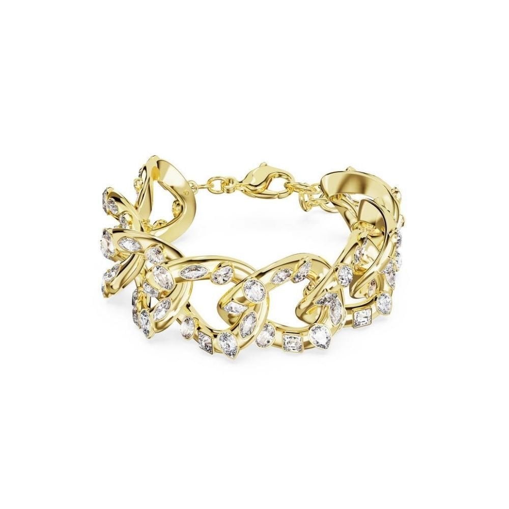 5666027 Swarovski Bilezik Dextera bracelet, Statement, Mixed cuts, White, Gold-tone plated 5666027