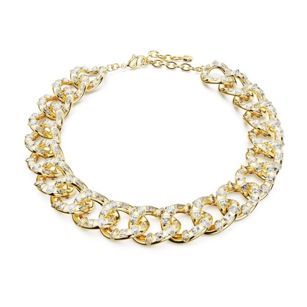 5663257 Swarovski Kolye Dextera necklace, Statement, Mixed cuts, Large,  White, Gold-tone plated 5663257