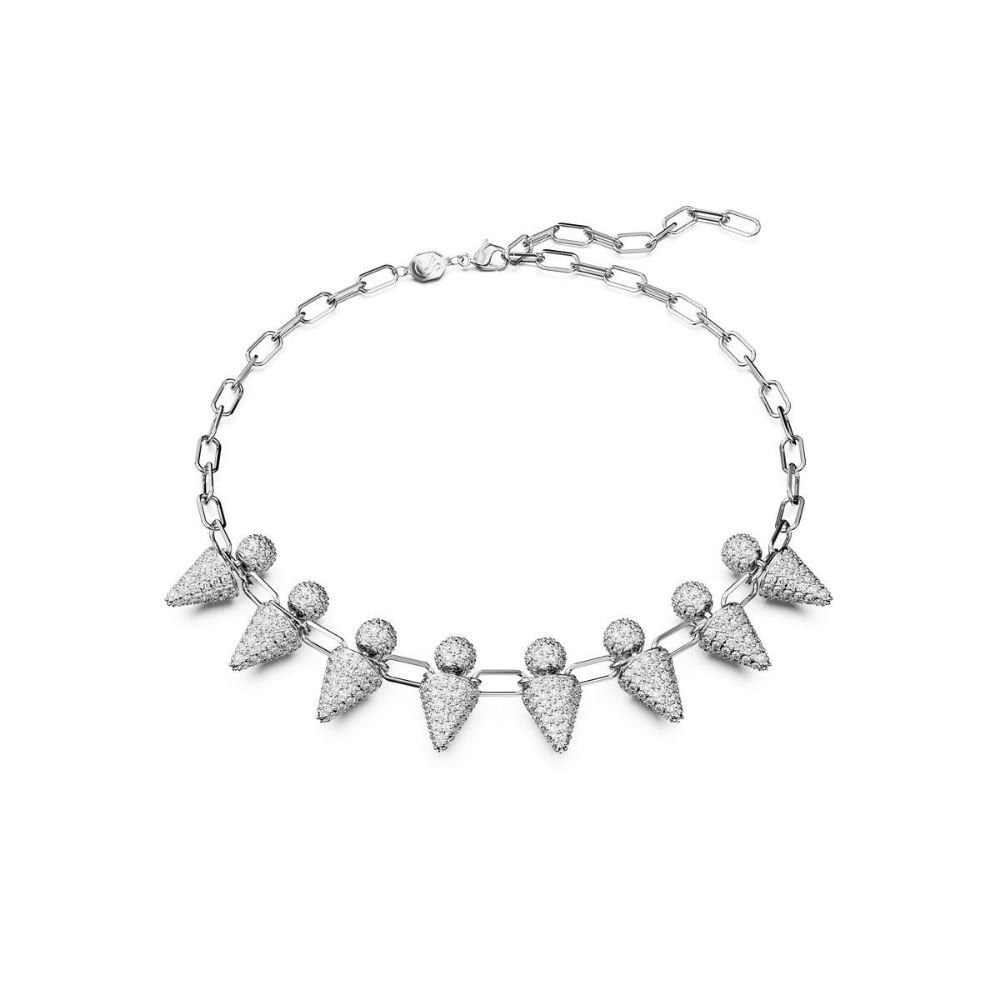 5653636 Swarovski Kolye Luna necklace, moon, White, Rhodium plated 5653636