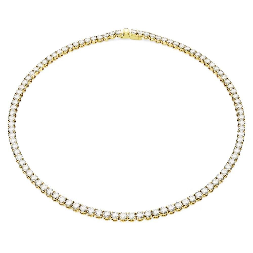 5681795 Swarovski Kolye Matrix Tennis  Neclace, Round cut, Small, White, Gold-tone plated 5681795