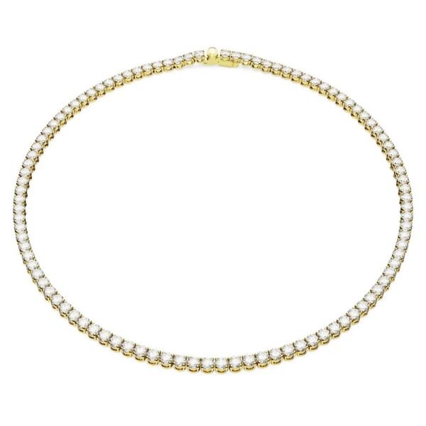 5681795 Swarovski Kolye Matrix Tennis  Neclace, Round cut, Small, White, Gold-tone plated 5681795