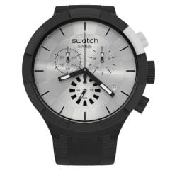 SB02B404 Swatch Big Bold Chequered Silver Erkek Kol Saati