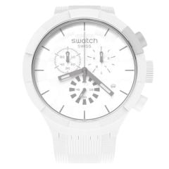 SB02W400 Swatch Big Bold Chequered White Erkek Kol Saati