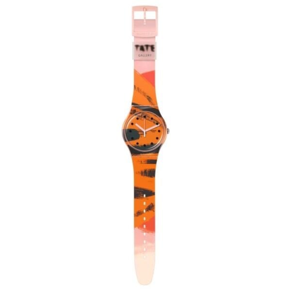 SUOZ362 Swatch Barns-Graham's Orange and Red on Pink Unisex Kol Saati