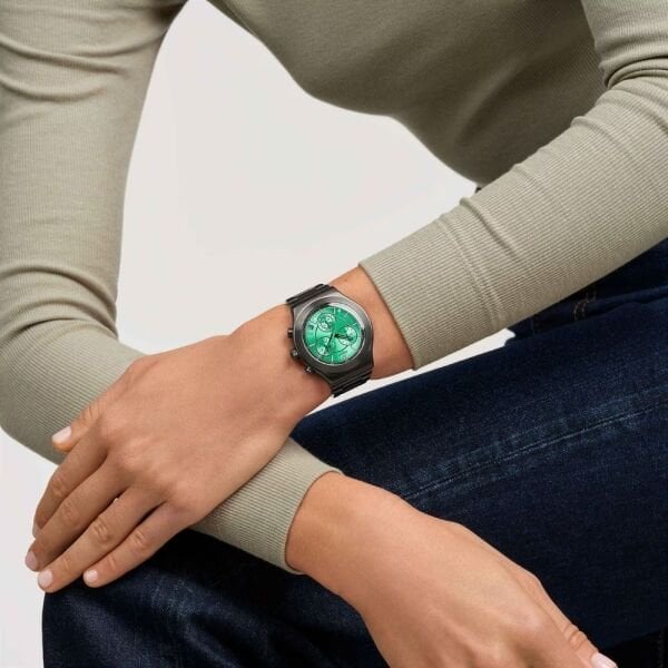 YVM407G Swatch Obessively Obsidian Erkek Kol Saati