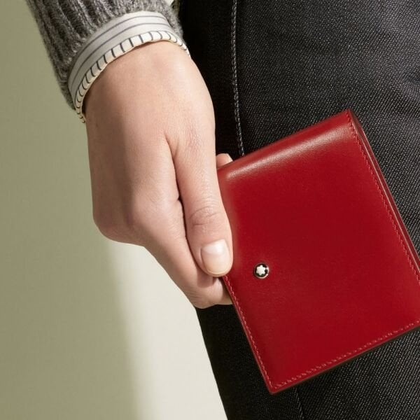 198805 Mont Blanc Meisterstück Kırmızı Cüzdan 6 cc