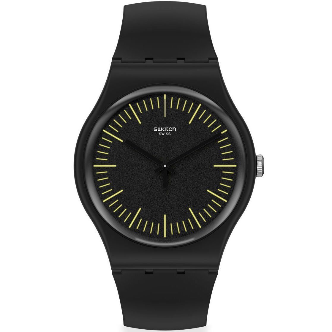 SUOB184 Swatch BlacknYellow Unisex Kol Saati