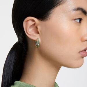 5658651 Swarovski Küpe Matrix:Pe Hoop Baguette Earrings Green Gre/Gos 5658651