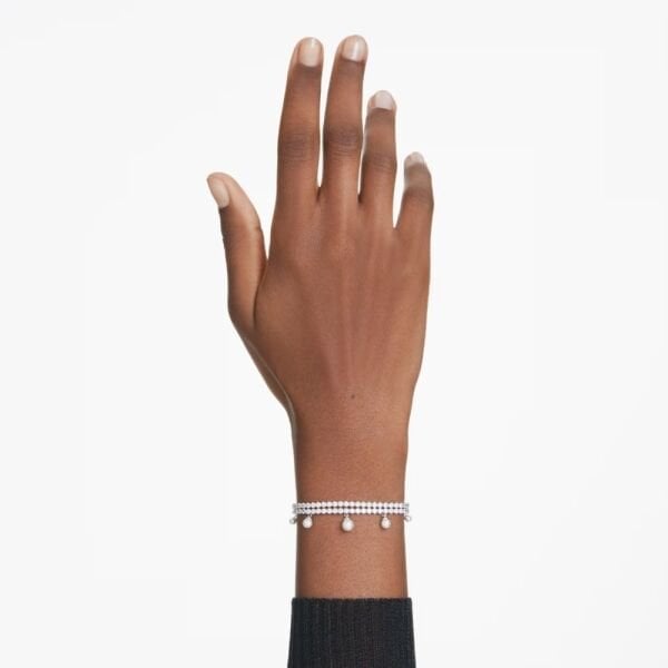 5720870 Swarovski Bilezik Ss25 Capsule:Bracelet Prl Whı/Rhs M 5720870