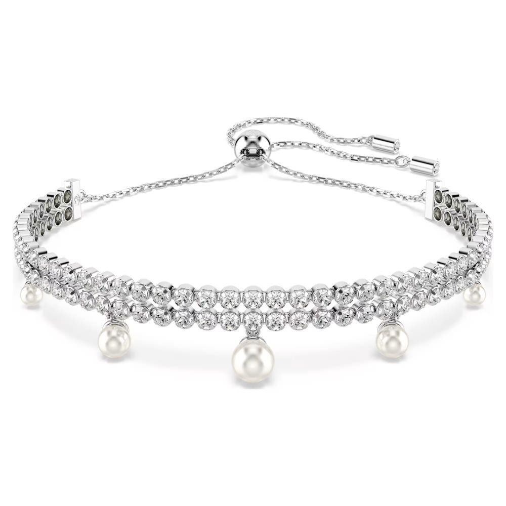 5720870 Swarovski Bilezik Ss25 Capsule:Bracelet Prl Whı/Rhs M 5720870