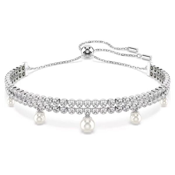 5720870 Swarovski Bilezik Ss25 Capsule:Bracelet Prl Whı/Rhs M 5720870