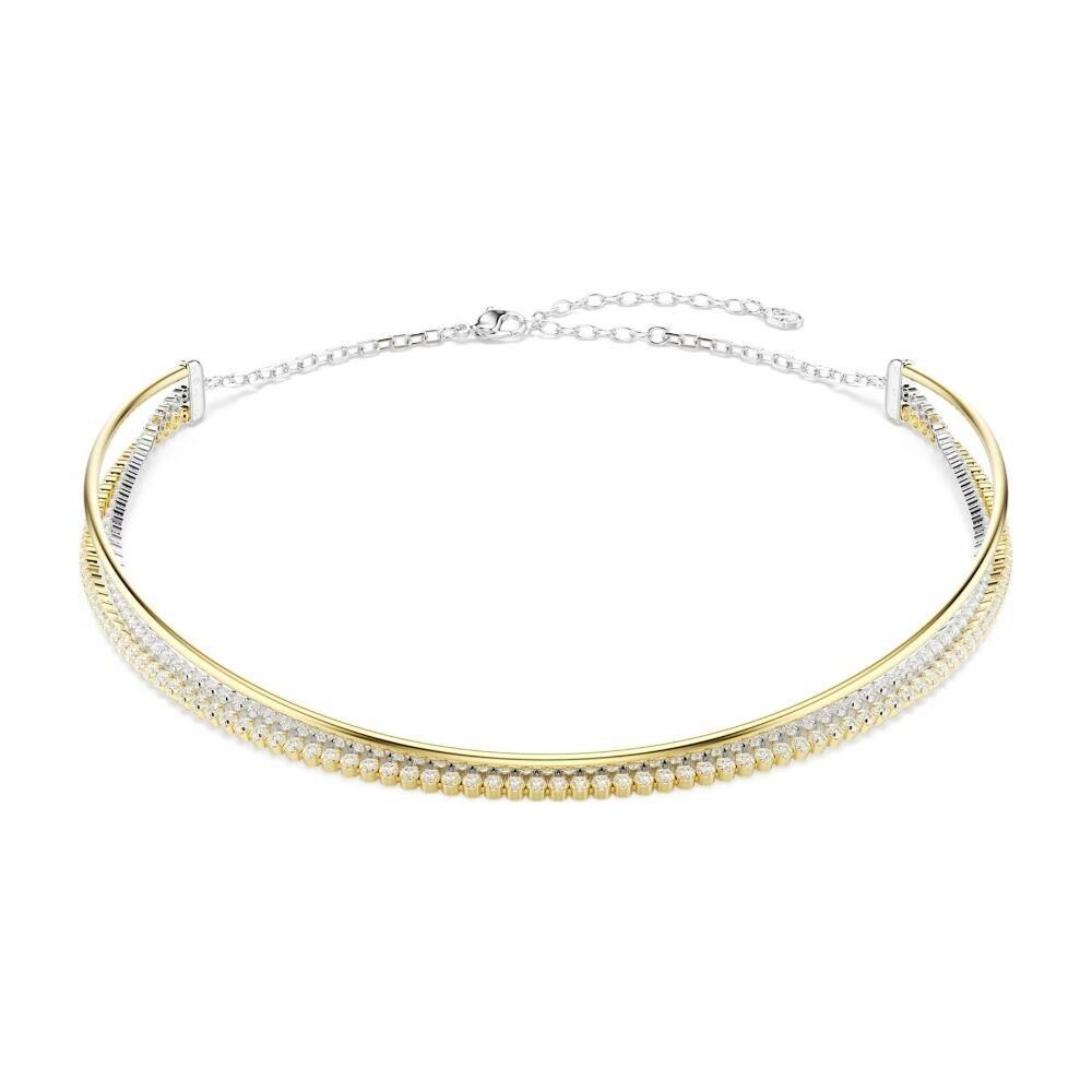 5752851 Swarovski Hyperbola necklace, Round cut, White, Mixed metal finish
