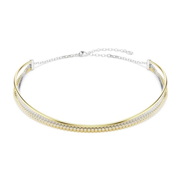 5752851 Swarovski Hyperbola necklace, Round cut, White, Mixed metal finish