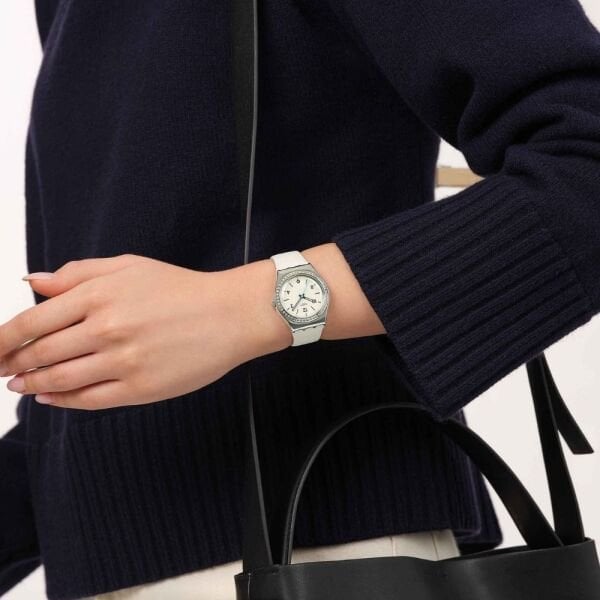 YLS471 Swatch Glacial Petals Bayan Kol Saati