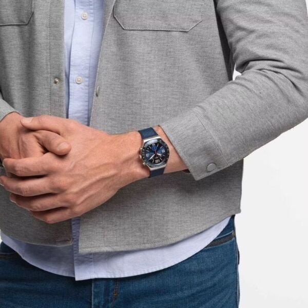 YVS454 Swatch Blue Grıd Erkek Kol Saati