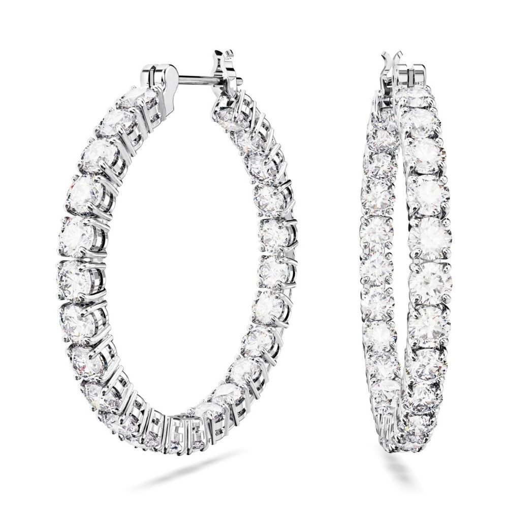 5647715 Swarovski Küpe Matrix:Pe Hoop M Whi/Rhs 5647715