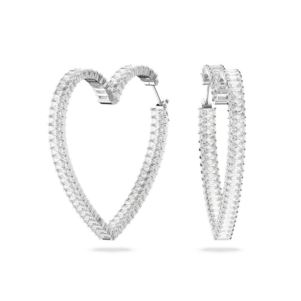 5647591 Swarovski Küpe Matrix:Pe Hoop Hrt L 50 Whi/Rhs 5647591