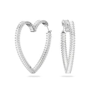 5647591 Swarovski Küpe Matrix:Pe Hoop Hrt L 50 Whi/Rhs 5647591