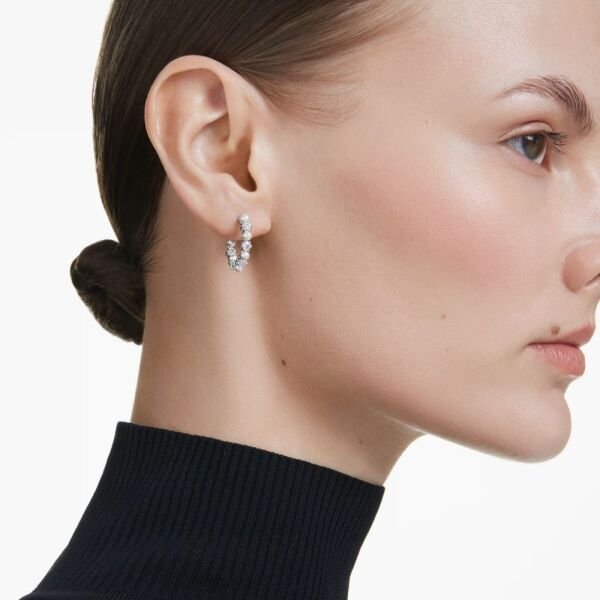 5709256 Swarovski Küpe Matrıx:Pe Pearl Hoops Whıte/Rhs 5709256