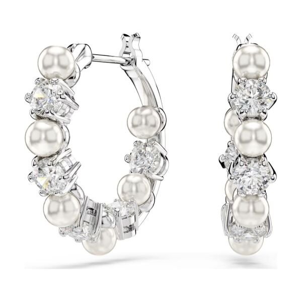 5709256 Swarovski Küpe Matrıx:Pe Pearl Hoops Whıte/Rhs 5709256
