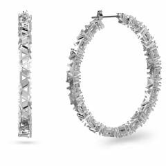 5632466 Swarovski Küpe Millenia:Ortyx Pierced Earrings Hoop triangle Rhodium shiny White 5632466