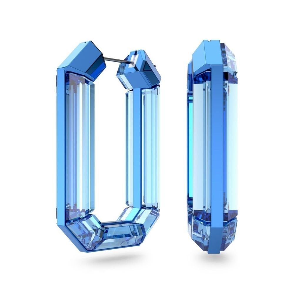 5633950 Swarovski Küpe Lucent:Pe Hoop Octagon Aqua/Alu 5633950