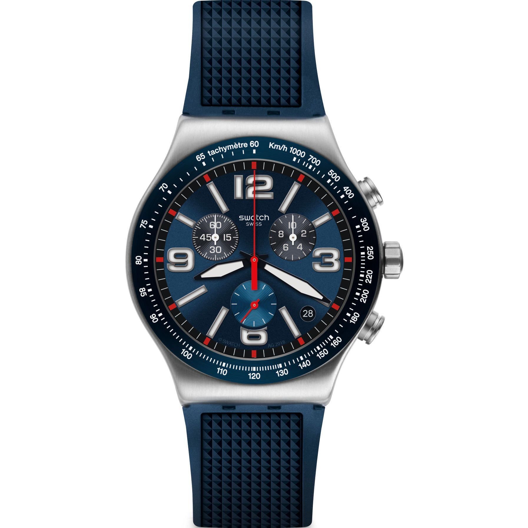 YVS454 Swatch Irony Blue Grıd Erkek Kol Saati