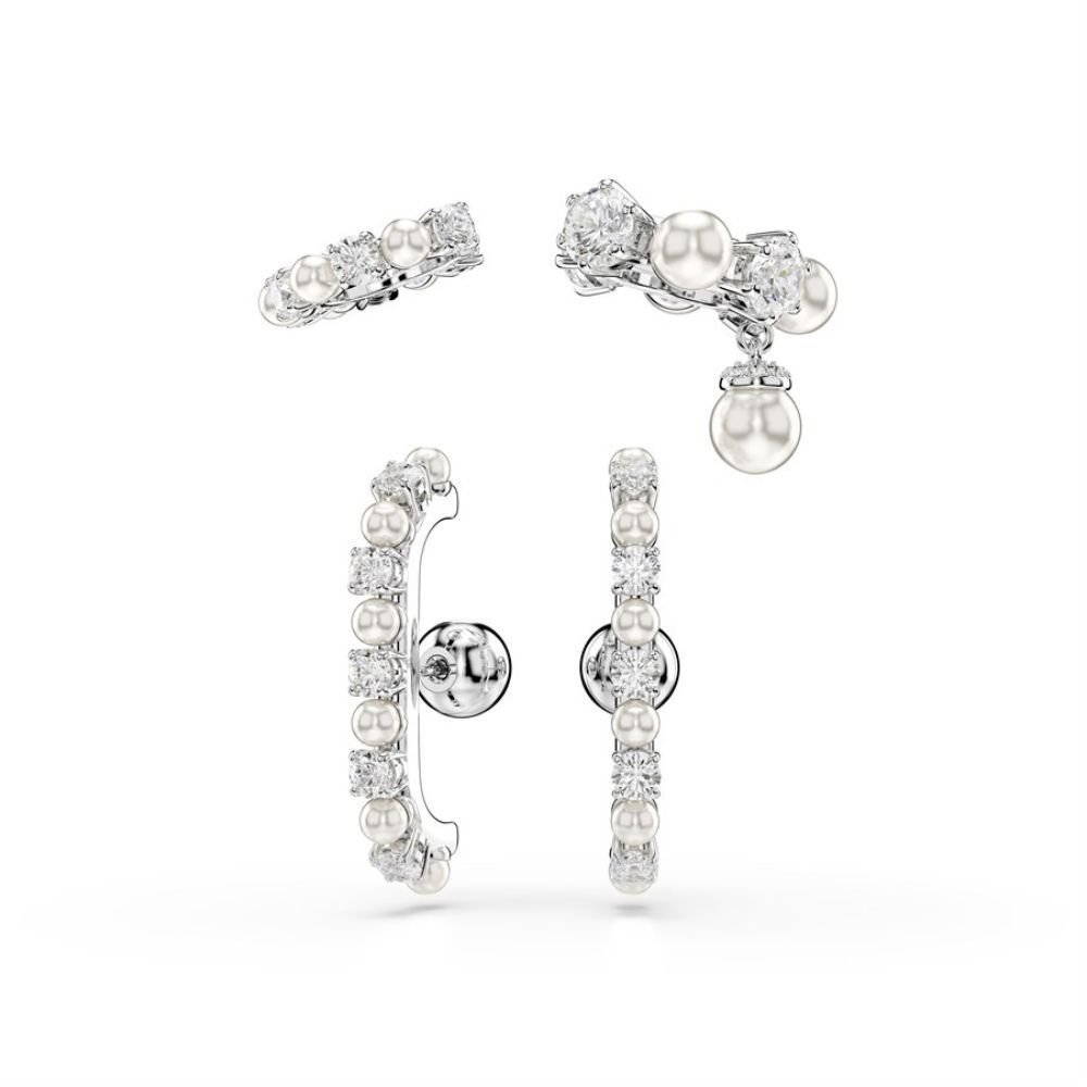 5691715 Swarovski Küpe Matrıx:Ec Set Pearl Whıte/Rhs 5691715