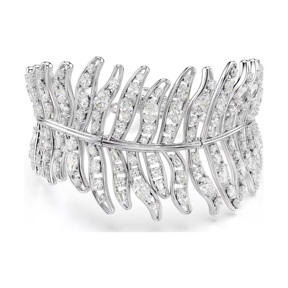 5749378 Swarovski Bilezik Vienna Bracelet Mixed Cuts Feather White Rhodium Plated