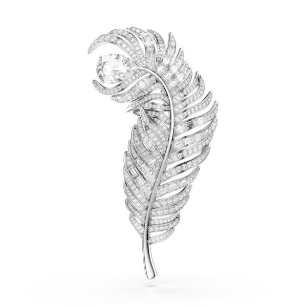 5741558 Swarovski Broş Vıenna:Brooch Feather Whı/Rhs