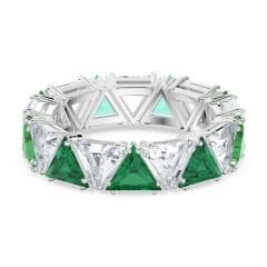 5610399 Swarovski Yüzük Mıllenıa:Ortyx Band Ring GREEN Rhodium shiny Dark Multi 60 5610399