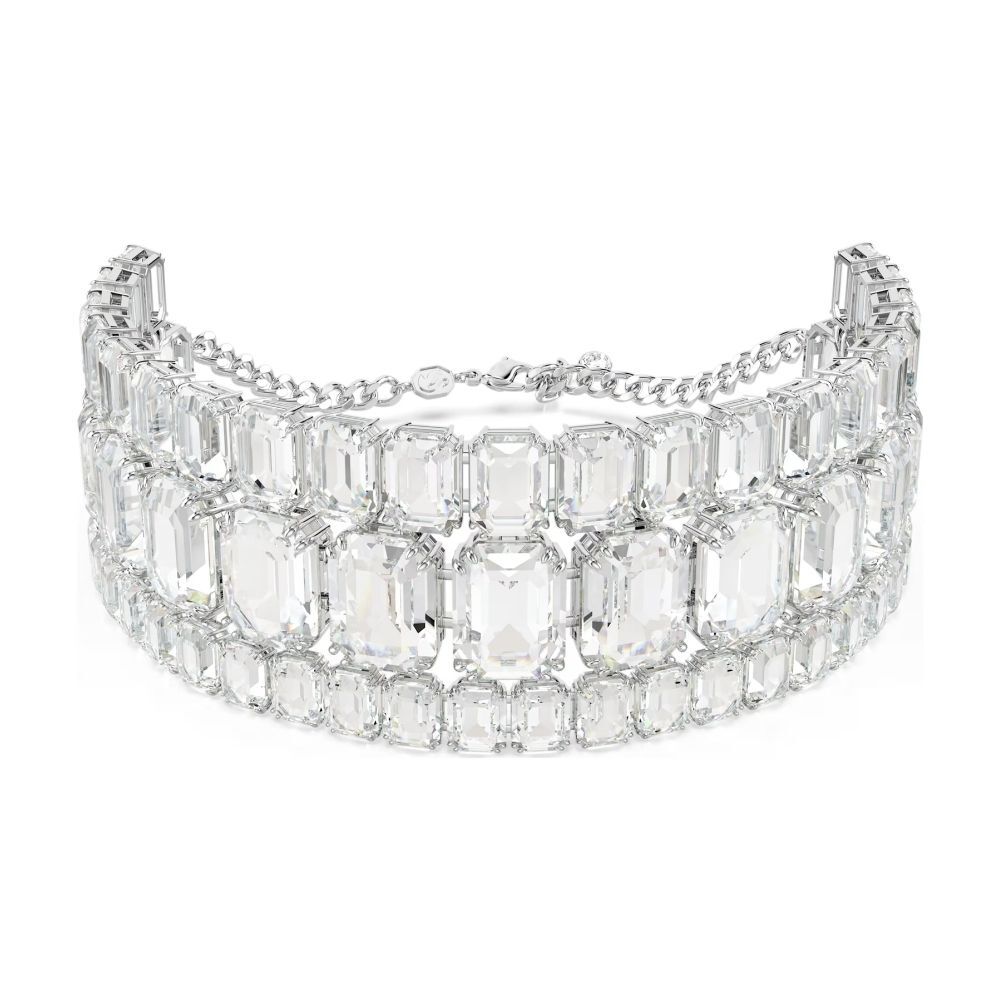 5696290 Swarovski Kolye Millenia choker, Octagon cut, White, Rhodium plated 5696290