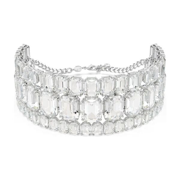 5696290 Swarovski Kolye Millenia choker, Octagon cut, White, Rhodium plated 5696290